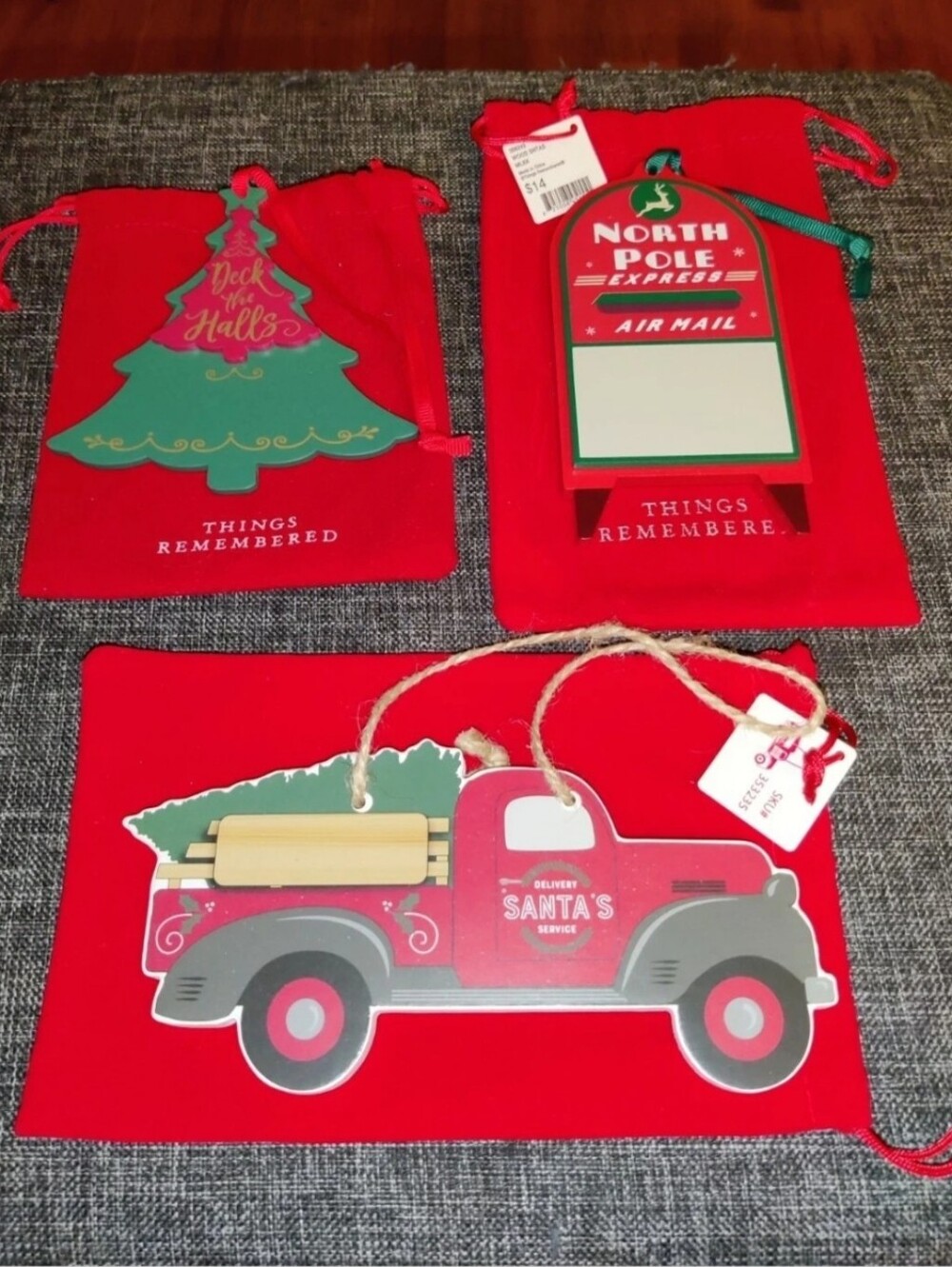 3 Things Remembered Christmas Ornaments - Tree - Mailbox - Pickup - Customizable